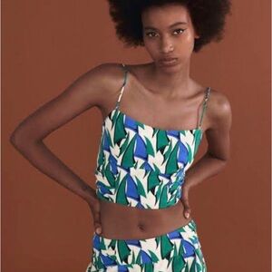 ZARA linen crop top size small NWT